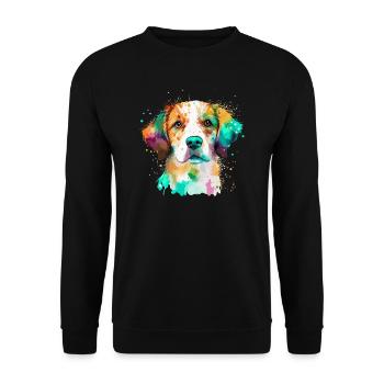 Mignon petit chien pour les amoureux des chiens colorés - Sweat-shirt Unisexe - noir - Devant - Alina (178cm) & Michal (187cm)