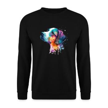 Mignon petit chien pour les amoureux des chiens colorés - Sweat-shirt Unisexe - noir - Devant - Alina (178cm) & Michal (187cm)