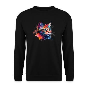 Mignon petit chat Pour les amoureux des chats Coloré - Sweat-shirt Unisexe - noir - Devant - Alina (178cm) & Michal (187cm)