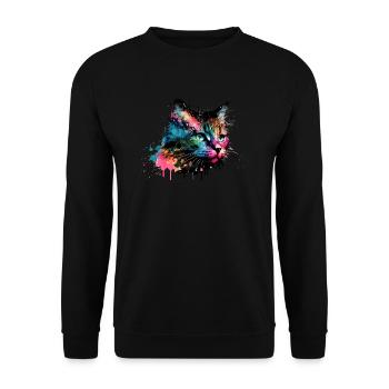 Mignon petit chat Pour les amoureux des chats Coloré - Sweat-shirt Unisexe - noir - Devant - Alina (178cm) & Michal (187cm)