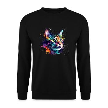 Mignon petit chat Pour les amoureux des chats Coloré - Sweat-shirt Unisexe - noir - Devant - Alina (178cm) & Michal (187cm)