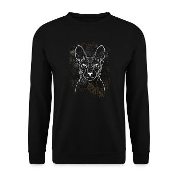 Goth Sphynx Cat Lover Hairless Feline Grunge Gothi - Unisex Sweatshirt - black - Front - Alina (178cm) & Michal (187cm)