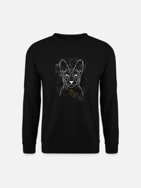 Goth Sphynx Cat Lover Hairless Feline Grunge Gothi - Unisex Pullover - Schwarz