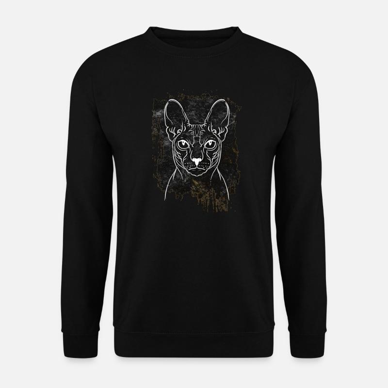 Goth Sphynx Cat Lover Hairless Feline Grunge Gothi - Unisex Pullover - Schwarz