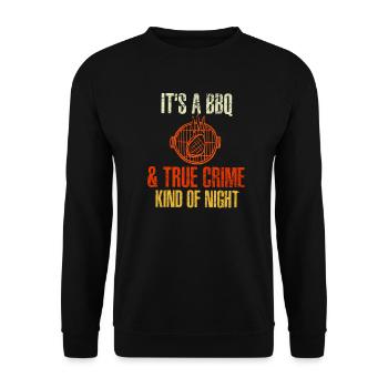 Barbecue et true crime genre de nuit drôle BBQ Lo - Sweat-shirt Unisexe - noir - Devant - Alina (178cm) & Michal (187cm)