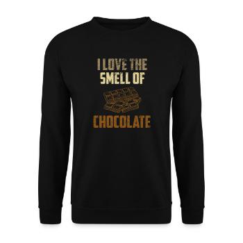 Schokoladendessert Ich liebe den Geruch von Schokolade Co - Unisex Pullover - Schwarz - Vorne - Alina (178cm) & Michal (187cm)