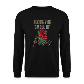 Roses J’aime L’odeur des Roses Rouges Fleurs printanières - Sweat-shirt Unisexe - noir - Devant - Alina (178cm) & Michal (187cm)