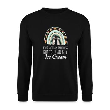 Amateur de crème glacée Bohemian Rainbow Vous ne pouvez pas acheter Hap - Sweat-shirt Unisexe - noir - Devant - Alina (178cm) & Michal (187cm)