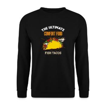 Tacos de poisson Ultimate Comfort Food Drôle de restauration rapide L - Sweat-shirt Unisexe - noir - Devant - Alina (178cm) & Michal (187cm)