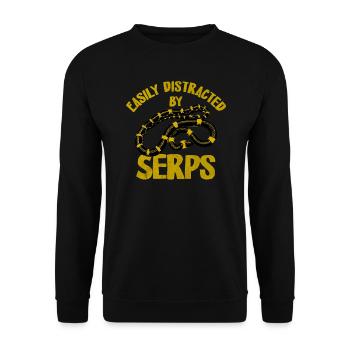Easily distracted by Serps - Schlangenlieber - Unisex Pullover - Schwarz - Vorne - Alina (178cm) & Michal (187cm)