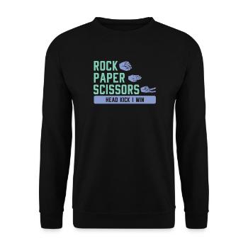 Rock Paper Scissors Head Kick I Win Karaté - Sweat-shirt Unisexe - noir - Devant - Alina (178cm) & Michal (187cm)