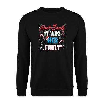 Christmas Quotes Lover Santa List Siblings Gift - Unisex Sweatshirt - black - Front - Alina (178cm) & Michal (187cm)