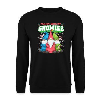 Christmas Gnomes Santa Squad Funny Xmas Gift - Unisex Sweatshirt - black - Front - Alina (178cm) & Michal (187cm)