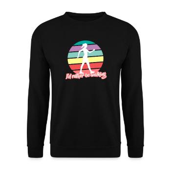 Je préfère marcher sur les randonneurs de marche nordique - Sweat-shirt Unisexe - noir - Devant - Alina (178cm) & Michal (187cm)