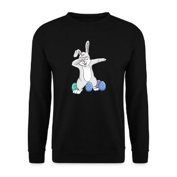 Dabbing Easter Rabbit Dad Dance Easter Eggs - Unisex Sweatshirt - black - Front - Alina (178cm) & Michal (187cm)