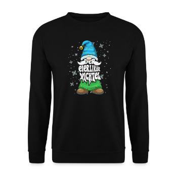 Der Eierlikör Wichtel Weihnachten Elf Elfe Eggnog - Unisex Pullover - Schwarz - Vorne - Alina (178cm) & Michal (187cm)