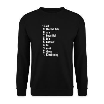 Kickboxing Artiste martial Arts Martiaux Cadeau - Sweat-shirt Unisexe - noir - Devant - Alina (178cm) & Michal (187cm)