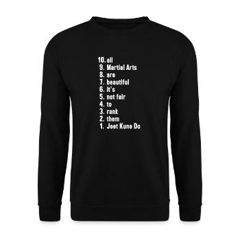 Jeet Kune Do Kampfsportler Kampfsport Geschenk - Unisex Pullover - Schwarz - Vorne - Alina (178cm) & Michal (187cm)