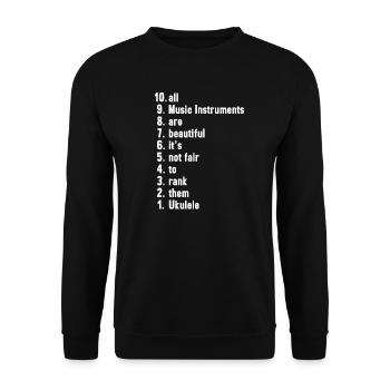 Funny Musician Quotes Ukulele Player Gift - Unisex Sweatshirt - black - Front - Alina (178cm) & Michal (187cm)