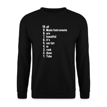 Funny Musician Quotes Tuba Player Gift - Unisex Sweatshirt - black - Front - Alina (178cm) & Michal (187cm)