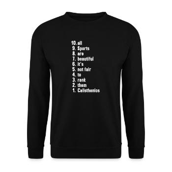 Funny Sports Quotes Calisthenics Lover Gift - Unisex Sweatshirt - black - Front - Alina (178cm) & Michal (187cm)