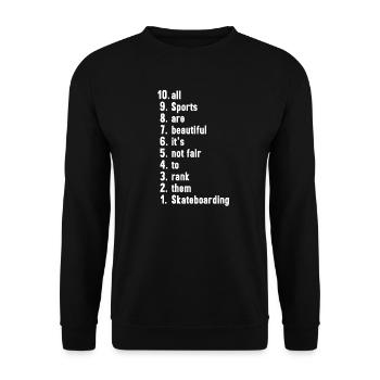 Lustige Sportler Sprüche Skatboarding Geschenk - Unisex Pullover - Schwarz - Vorne - Alina (178cm) & Michal (187cm)