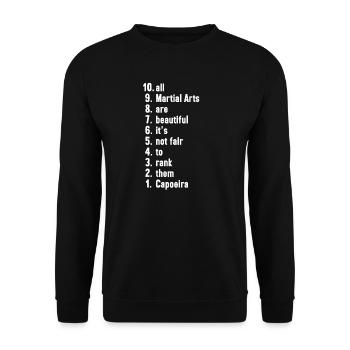 Capoeira Arts Martiaux Cadeau Arts Martiaux - Sweat-shirt Unisexe - noir - Devant - Alina (178cm) & Michal (187cm)