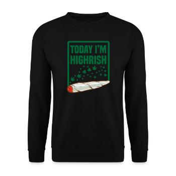 Today I'm Highrish Kiffer St. Patrick's Day - Unisex Pullover - Schwarz - Vorne - Alina (178cm) & Michal (187cm)