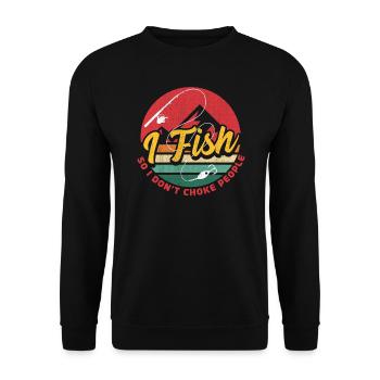 I Fish So I Dont Choke People - Unisex Sweatshirt - black - Front - Alina (178cm) & Michal (187cm)