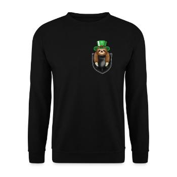 Drôle de paresseux Cadeau de fête de la Saint-Patrick - Sweat-shirt Unisexe - noir - Devant - Alina (178cm) & Michal (187cm)