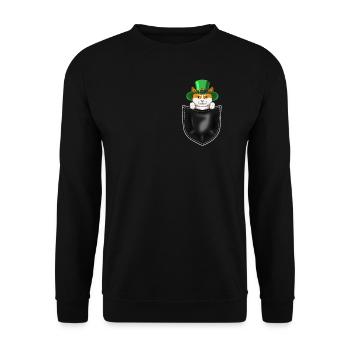 funny St. Paddy's Day cat lover irish party gift - Unisex Sweatshirt - black - Front - Alina (178cm) & Michal (187cm)