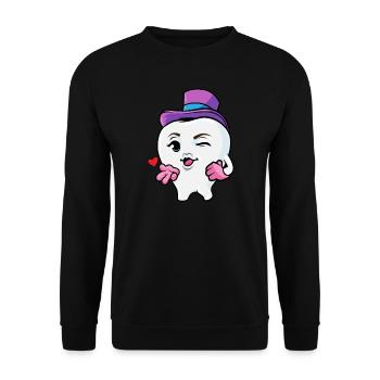 Zahnarzt Zahnärztin Zahnmedizin Kieferorthopäde - Unisex Pullover - Schwarz - Vorne - Alina (178cm) & Michal (187cm)