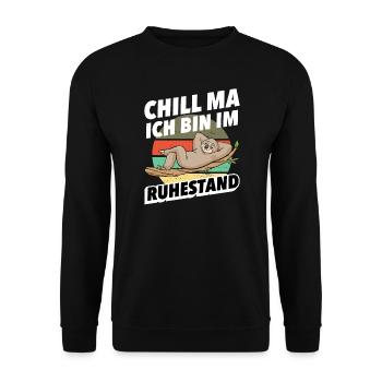 Renter Sprüche Lustige Ruhestand Gechenke - Unisex Pullover - Schwarz - Vorne - Alina (178cm) & Michal (187cm)