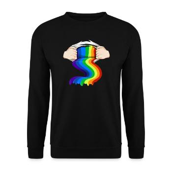 Lgbt Lgbtq Gay Lesbienne Arc-en-ciel - Sweat-shirt Unisexe - noir - Devant - Alina (178cm) & Michal (187cm)
