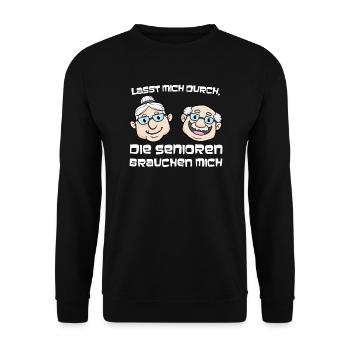 Altenpflege Krankenpflege Pflegekraft Geschenk - Unisex Pullover - Schwarz - Vorne - Alina (178cm) & Michal (187cm)
