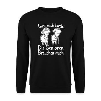 Pflegekraft Sprüche Altenpflege Geschenke - Unisex Pullover - Schwarz - Vorne - Alina (178cm) & Michal (187cm)