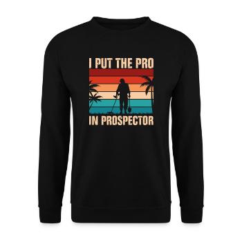 Funny Metal Detecting Beachcomber Gift Idea - Unisex Sweatshirt - black - Front - Alina (178cm) & Michal (187cm)