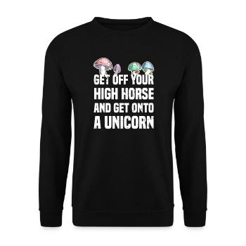 Weed Lover Magic Mushroom Pothead Gift - Unisex Sweatshirt - black - Front - Alina (178cm) & Michal (187cm)