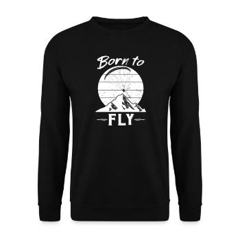 Gleitschirm Pilot Gleitschirmflieger - Unisex Pullover - Schwarz - Vorne - Alina (178cm) & Michal (187cm)