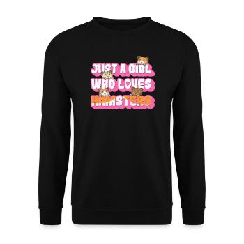 Hamster Haustier Sprüche Meerschweinchen - Unisex Pullover - Schwarz - Vorne - Alina (178cm) & Michal (187cm)