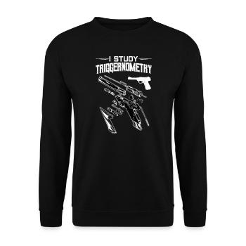 Funny Gun Lover Shooter Gunner Gift Ide - Unisex Sweatshirt - black - Front - Alina (178cm) & Michal (187cm)