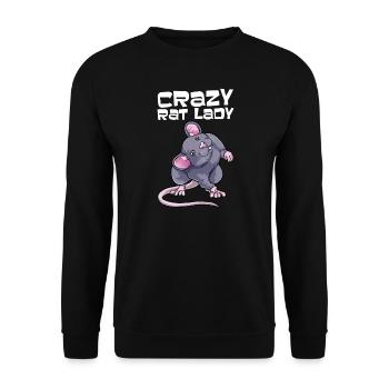 Haustier Ratte Hausmaus Ratten Geschenk - Unisex Pullover - Schwarz - Vorne - Alina (178cm) & Michal (187cm)