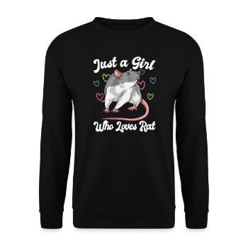 Funny Rat Owner Rodent Lover Gift Idea - Unisex Sweatshirt - black - Front - Alina (178cm) & Michal (187cm)