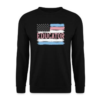 Idée cadeau pour enseignant de maternelle de la fierté américaine - Sweat-shirt Unisexe - noir - Devant - Alina (178cm) & Michal (187cm)