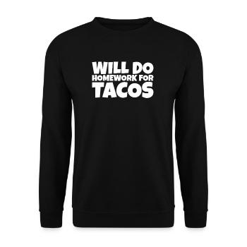 Funny School Pupil Taco Lover Gift - Unisex Sweatshirt - black - Front - Alina (178cm) & Michal (187cm)