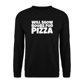 Adult Humor Sarcastic Funny Pizza Lover Gift - Unisex Pullover - Schwarz - Vorne - Alina (178cm) & Michal (187cm)