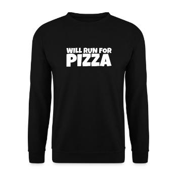Runner Running Athlete Pizza Lover Gift - Unisex Pullover - Schwarz - Vorne - Alina (178cm) & Michal (187cm)