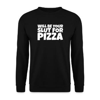Adulte Humour Ironique Perv Pizza Lover Cadeau - Sweat-shirt Unisexe - noir - Devant - Alina (178cm) & Michal (187cm)