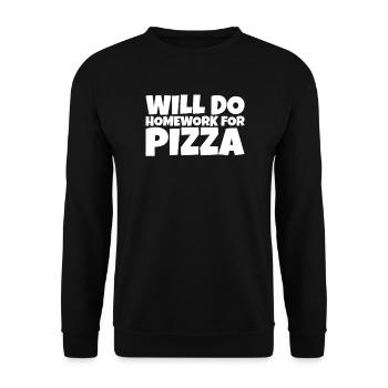 Funny School Pupil Pizza Lover Gift - Unisex Sweatshirt - black - Front - Alina (178cm) & Michal (187cm)