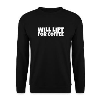 Weightlifter Fitness Forklift Coffee Lover Gift - Unisex Pullover - Schwarz - Vorne - Alina (178cm) & Michal (187cm)